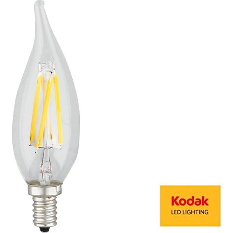 Lampadina KODAK led luce calda EU2700 filamento E14 41117 edison flamme vetro (1/4)