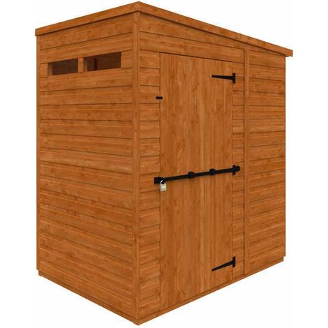 4x6 Flex Pent Security 12mm Flex - L123.8 x W175 x H203 cm - Solid Wood/Softwood/Pine - Burnt Orange