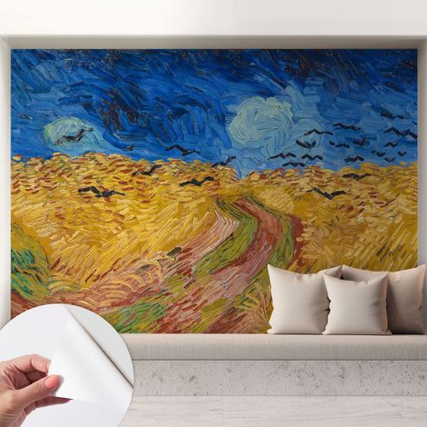 Papier peint adhésif avec colle pour décoration moderne de salon chambre à coucher cuisine et bureau Facile Paysage champêtre 208x146 cm (1/5)