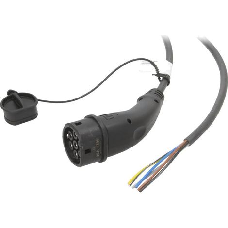 Prise voiture electrique EU - 7.5m 20A triphase 5x2.5mm2 + 1x0.5mm2