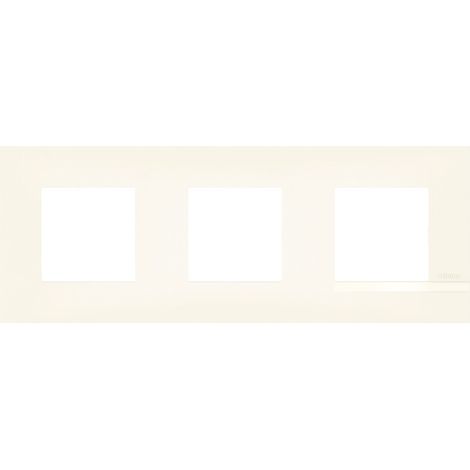Plaque Altège Classico 3 postes Neige blanc satiné avec liseré blanc brillant BTICINO BTAL9NE3 (1/4)