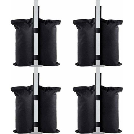 Sacs Lestés - - Lot de 4 - Noir - Stabilisation Tonnelles - Qualité Industrielle (1/4)