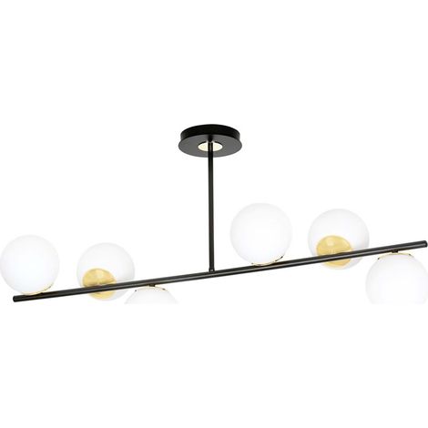 Plafoniera Contemporaneo Vishnu Acciaio Nero Oro 6 Luci E14 Ip20 (1/5)