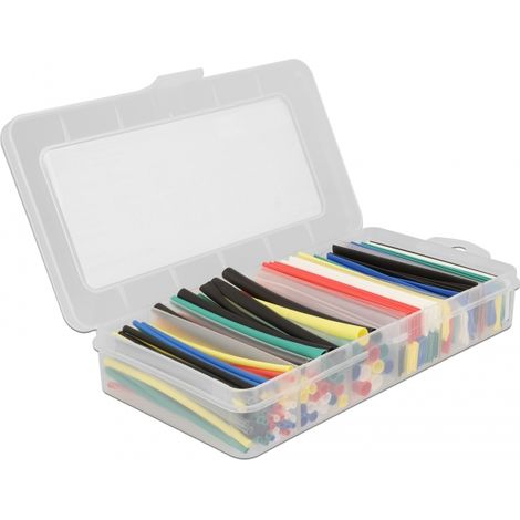 Delock Caja surtida de tubos termorretrÃ¡ctiles, relaciÃ³n de contracciÃ³n 2:1, colores surtidos 196 piezas