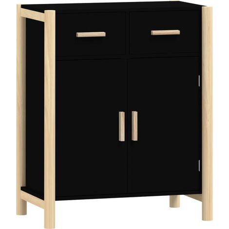 Credenza buffet cassettiera mobile contenitore organizer cucina soggiorno soggiorno 62 x 38 x 75 cm pannelli compositi nero 020036007