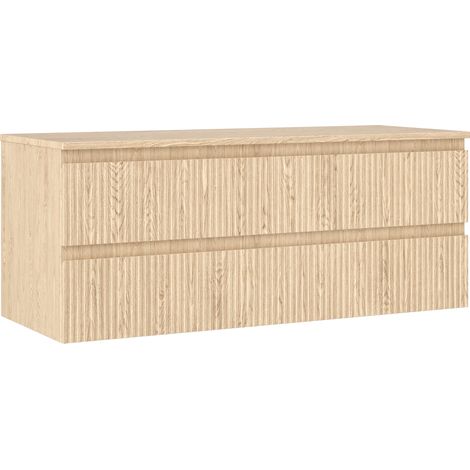 Mexen Rivel Badezimmerunterschrank 120 cm mit Arbeitsplatte, 2 Schubladen, geriffelt, Eiche - 91A20-12047-2-BFFC81 (1/5)