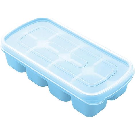 Moule à glaçons, glacière en silicone, facile à démouler, glacière à fond souple avec couvercle, bleu foncé. (1/3)