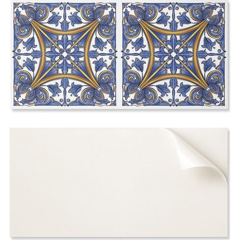 Azulejos de pared de PVC autoadhesivos con estampado vegetal y adornos, 10x40x20 cm.