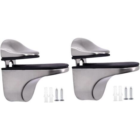 Pince de support d'étagère en verre, supports en verre pour bois de 3 à 21 mm, support de clip de salle de bain pour étagères de chambre à coucher, réparation de meubles, brossé