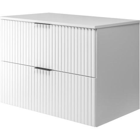 Mobile lavabo, Bianco, 80 x 57 x 46 cm, maniglia nera + Piano (1/5)
