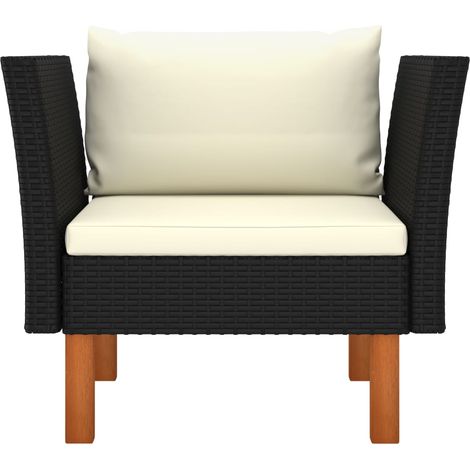 Maison Exclusive - Gartensofa Poly Rattan und Eukalyptus Massivho