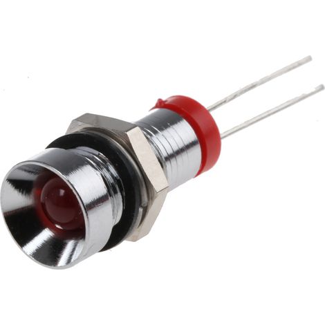 Voyant LED lumineux Rouge RS PRO, dia. 8mm, 2V c.c., IP67 ( Prix pour 1 )