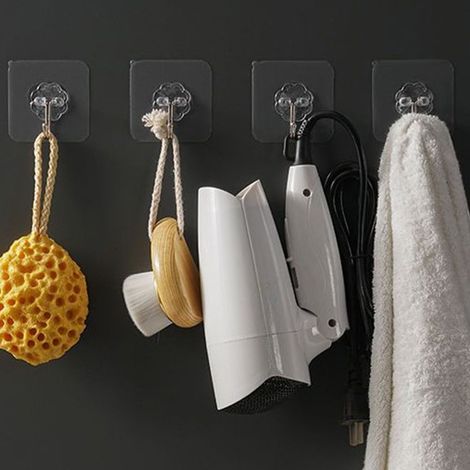 Selbstklebende Wandhaken, tragfähig, lösen sich nicht ab, rückstandsfrei, selbstklebend, ohne Bohren anzubringen, für Küchentüren. (1/5)