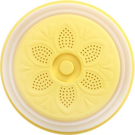 Couvercle anti-poussière et anti-éclaboussures pour micro-ondes, pliable et doté d'un panier égouttoir, idéal pour la cuisine maison (jaune).
