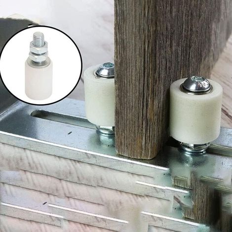 2Pcs Poulie de Porte Coulissante,Roulettes Pivotantes,Roue Avec Roulements à Billes,Plaque de Guidage,Roue en Nylon Résistant à La Corrosion,Roue en Nylon Lourd,Rouleau de Porte de Grange (1/3)