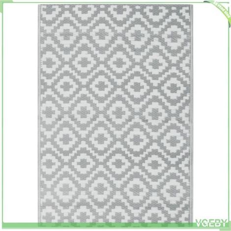 Tapis d'extérieur - FAFEICY - ARAKIL - Gris - 160x230 cm - Résistant UV réversible (1/5)