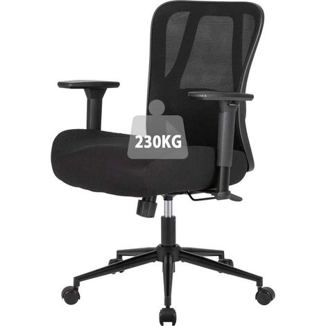 Bürostuhl Ergonomisch 230kg Lendenstütze Netz 15cm Armlehne Schwarz (1/5)
