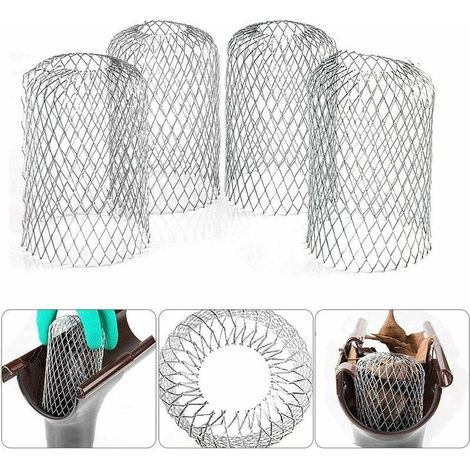 4 Filtres de Gouttière en Aluminium Flexible Diamètre 8cm Grille Grillage Stop Feuille Crapaudine Crépine Pare Feuille Cache Gouttière pour Protéger Gouttière Contre les Feuilles Toiture (1/4)