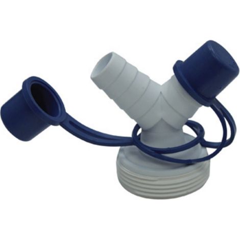 Schläfer 655803 Raccordo a Y per Tubo di Scarico Lavatrice 1 1/2 pollice filetto maschio, Connettore Doppio Attacco Scarico Lavastoviglie, Asciugatrice, Raccordo Portagomma diam 19-23.5 mm (3/4") (1/5)