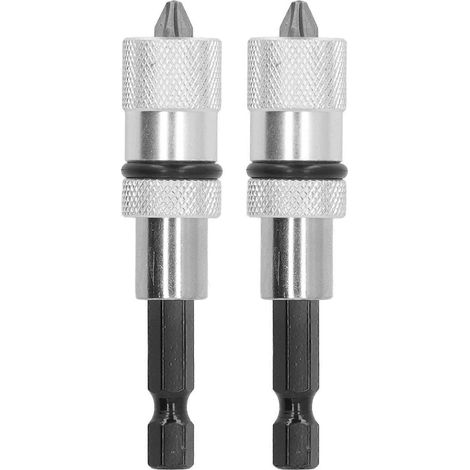 Lot de 2 porte-embouts à changement rapide, hexagonaux 1/4 po, magnétiques, profondeur réglable, avec embouts de tournevis cruciformes