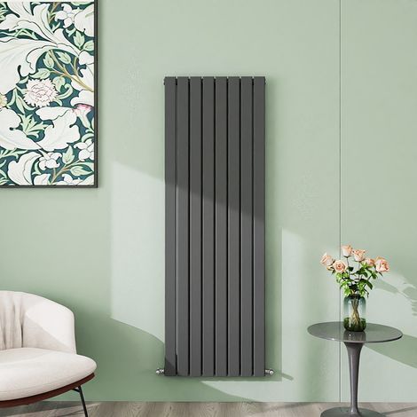 AICA 1600x544mm Anthracite Vertical Designer Radiator Single Flat Panel Heating UK