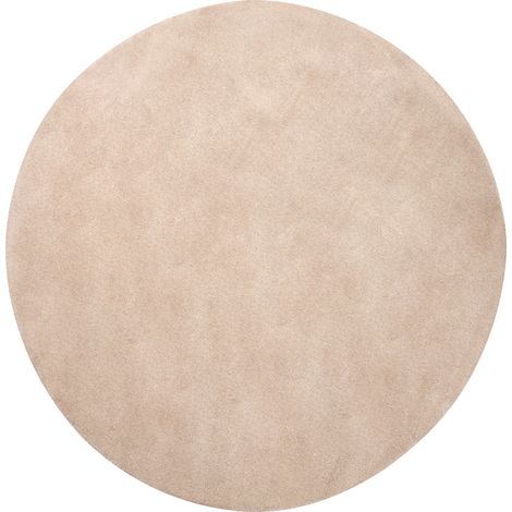 Alfombra redonda de lana alfombra decorativa tejida a mano salón 140 cm beige Vasco