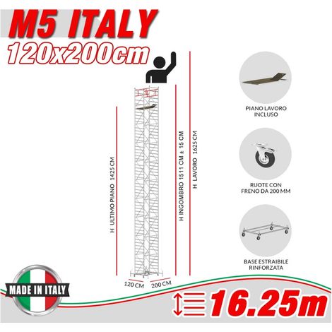 Trabattello M5 ITALY Altezza lavoro 16,25 metri