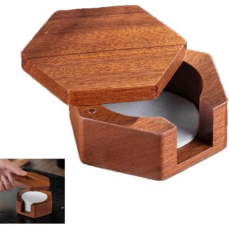 Portafiltri per caffè, portafiltri decorativi per caffè per caffettiere da 51 mm/53 mm/58 mm, include 100 filtri rotondi da 51 mm (1/5)