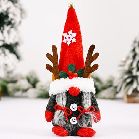 Autres décorations de Noël, ornements de gnomes de Noël, gnomes du Père Noël, décorations de Noël, ornements du père Noël, poupées en peluche（Poupée femme bois） (1/5)