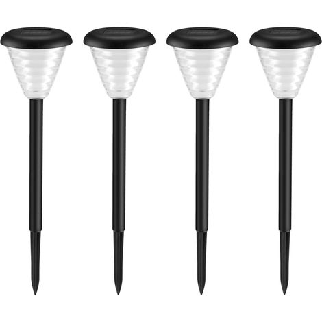 Juego de 4 luces solares para jardín, luces nocturnas solares impermeables IP55, iluminación decorativa para exteriores para entradas de vehículos y jardines, luz blanca cálida y de color. (1/5)
