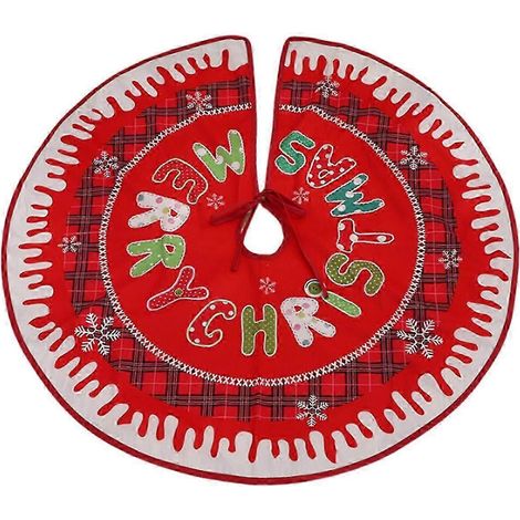 Jupe de sapin de Noël 90 cm, tapis de sapin rond décoratif, base de sapin, décoration de Noël pour l'entrée de la maison-Style B (1/5)