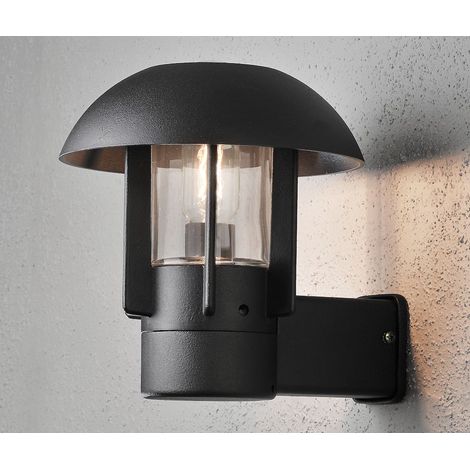 Außenwandleuchte HEIMDAL, Aluminium schwarz / Glas klar, E27 Fassung, IP44 (1/5)