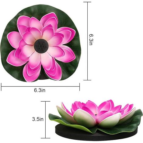 Fontaine en forme de lotus avec pompe flottante, décoration idéale pour jardin, bain d'oiseaux, aquarium (2,5 W)