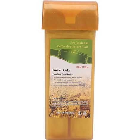 Recharge de Cire Épilatoire Roll-On Hommes Femmes - Sûre et Douce pour Bras et Jambes - Cartouche 3.5oz Dorée (1/5)