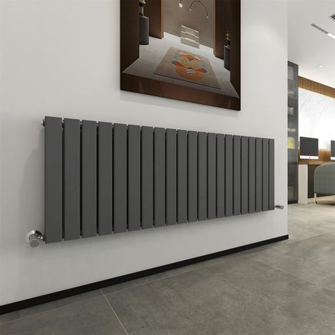 600 x 1428mm Double Designer Flat Panel Central Heating Radiator ANTHRACITE