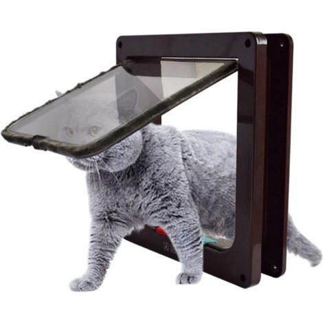 Flap Porte Pour Chat - Verrouillage 4 Positions - Étanche - Pour Portes Intérieures Extérieures Murs Fenêtres - Épaisseur Max 50 mm - 3 Tailles Disponibles (1/5)
