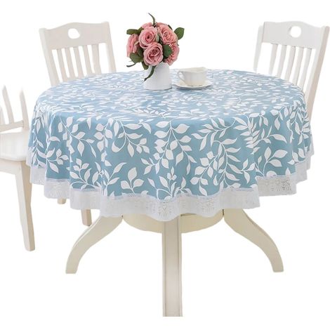 Tablecloth Ronde - PVC Vinyle Imperméable - Diamètre 54 60 70 ou 78 Pouces - Pour Table à Cartes Cuisine Pique-Nique Extérieur - 1 Pièce (1/5)