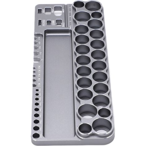 Support mural en alliage d'aluminium pour rangement d'outils RC, organisateur pour tournevis et pinces avec trous de fixation - Gris (1/5)