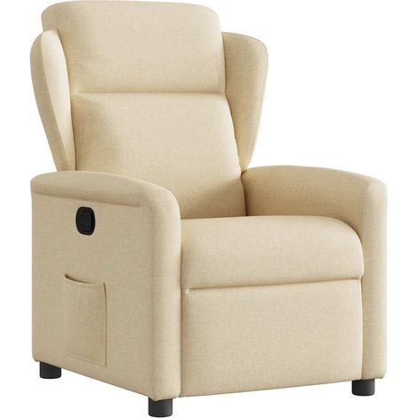 vidaXL Fauteuil inclinable Crème Tissu (1/5)