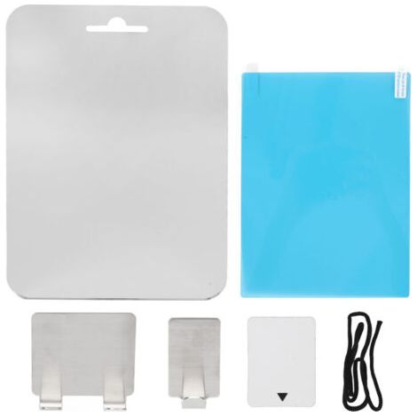Miroir de Douche Rectangulaire Anti-Buée avec Film et Corde Accroche, pour Salle de Bain (1/5)