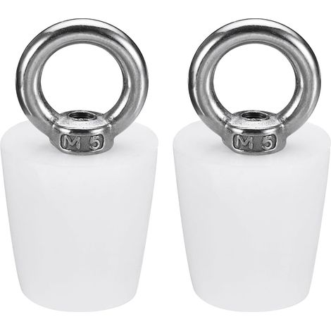 Caoutchouc Conique Bouchon 20 à 27mm Solide Baignoire Bouchon avec Anneau pour Test Tubes, Eau Tuyau, Drainage Trou, Blanc 2 Pièces (1/5)