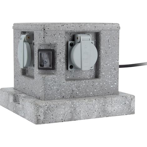 Zenitech – Borne de jardin IP44 4 prises 16A – 2 interrupteurs – Câble H07RN-F 3G1,5mm² 4,5m – Pour chantiers humides