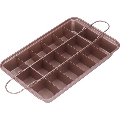 Brownie-Backform aus Kohlenstoffstahl, 18-teilige Antihaft-Kuchenform, gleichmäßige Wärmeverteilung beim Backen, Aufbewahrung (1/5)
