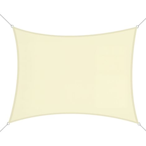 Voile d'ombrage rectangulaire, 3 x 4 m, auvent extérieur en polyester respirant anti-UV, blanc crème