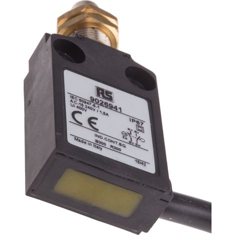 Interrupteur de fin de course RS PRO, Poussoir, NO/NF, 5A, 240V ( Prix pour 1 ) (1/2)