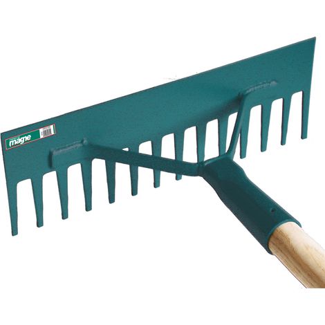 RATEAU RACLOIR A BETON 40CM - 14 DENTS EMMANCHE 130 FORGES DE MAGNE - 357401