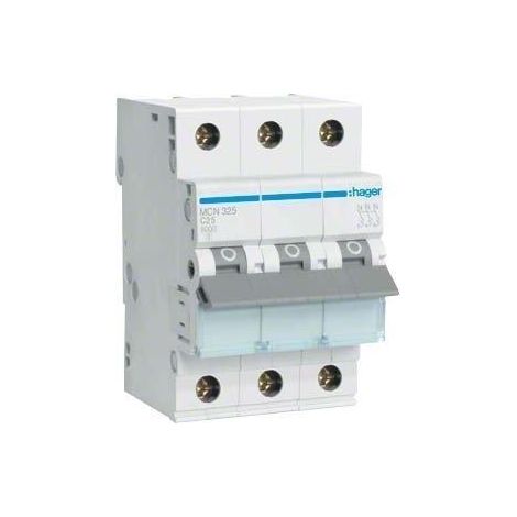 Hager MCN325 interruptor automático monopolar gris 25 A 3 polos