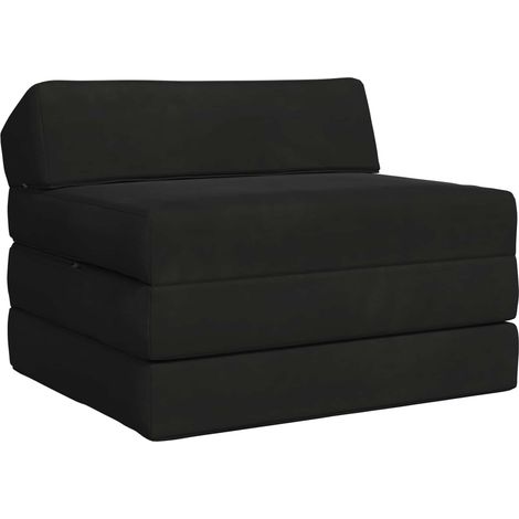 Foldable Sofa Bed Black 200 x 70 x 10 cm Velvet vidaXL (1/5)