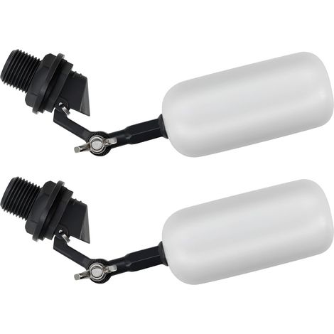 Válvula de flotador de bola de 1/2 pulgada (paquete de 2), brazo ajustable para bebederos de ganado, acuarios e hidroponía. Llenado y control automáticos del nivel de agua.