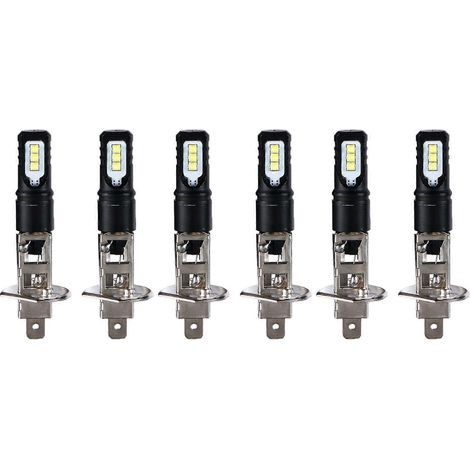 Kit de 6 ampoules LED H1 6000K blanc ultra brillant 6000LM pour phares (feux de route) (1/5)